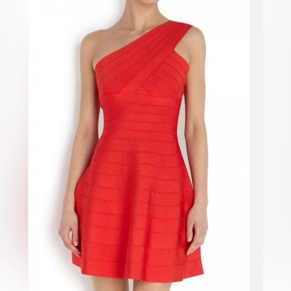 Herve Leger Sydney Flare-Skirt Bandage Dress - Picture 4 of 17